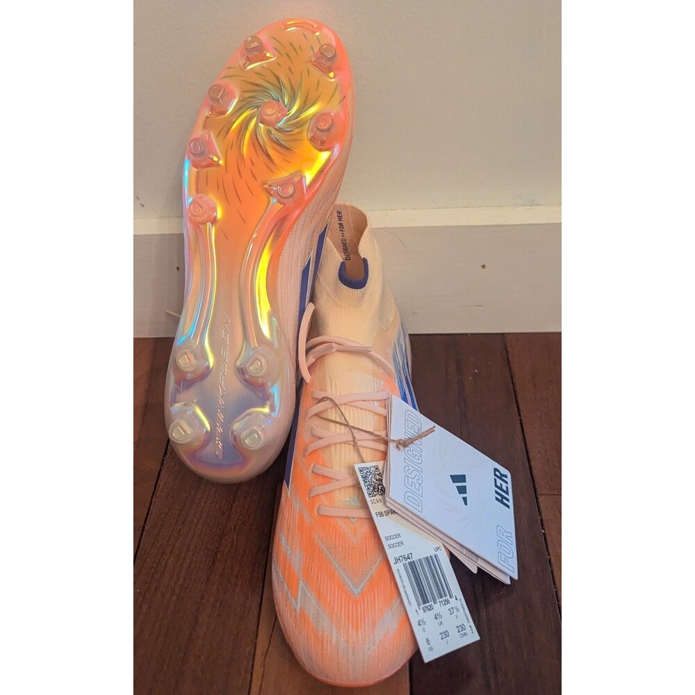Adidas F50 Sparkfusion Elite Mid FG AG Soccer Cleat Orange Women’s Sz 6 JH7647 - Picture 3 of 10